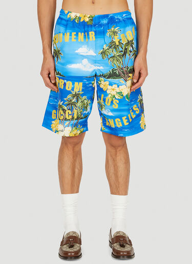 Gucci Souvenir Swim Shorts Blue guc0150110