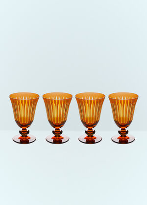 L'Objet Set Of Four Prism Wine Glasses Gold wps0644163