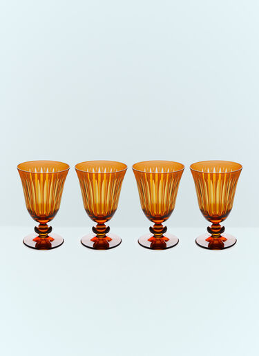 L'Objet Set Of Four Prism Wine Glasses Orange wps0691621