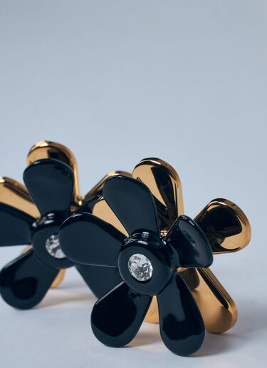 Marni Enameled Metal Flower Pop Earrings Black mni0259029