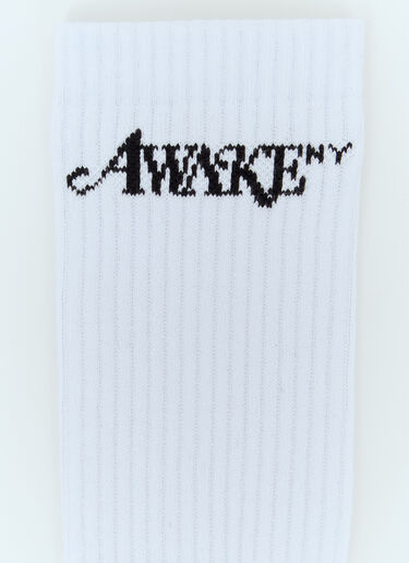 Awake NY 로고 자카드 양말 화이트 awk0156019