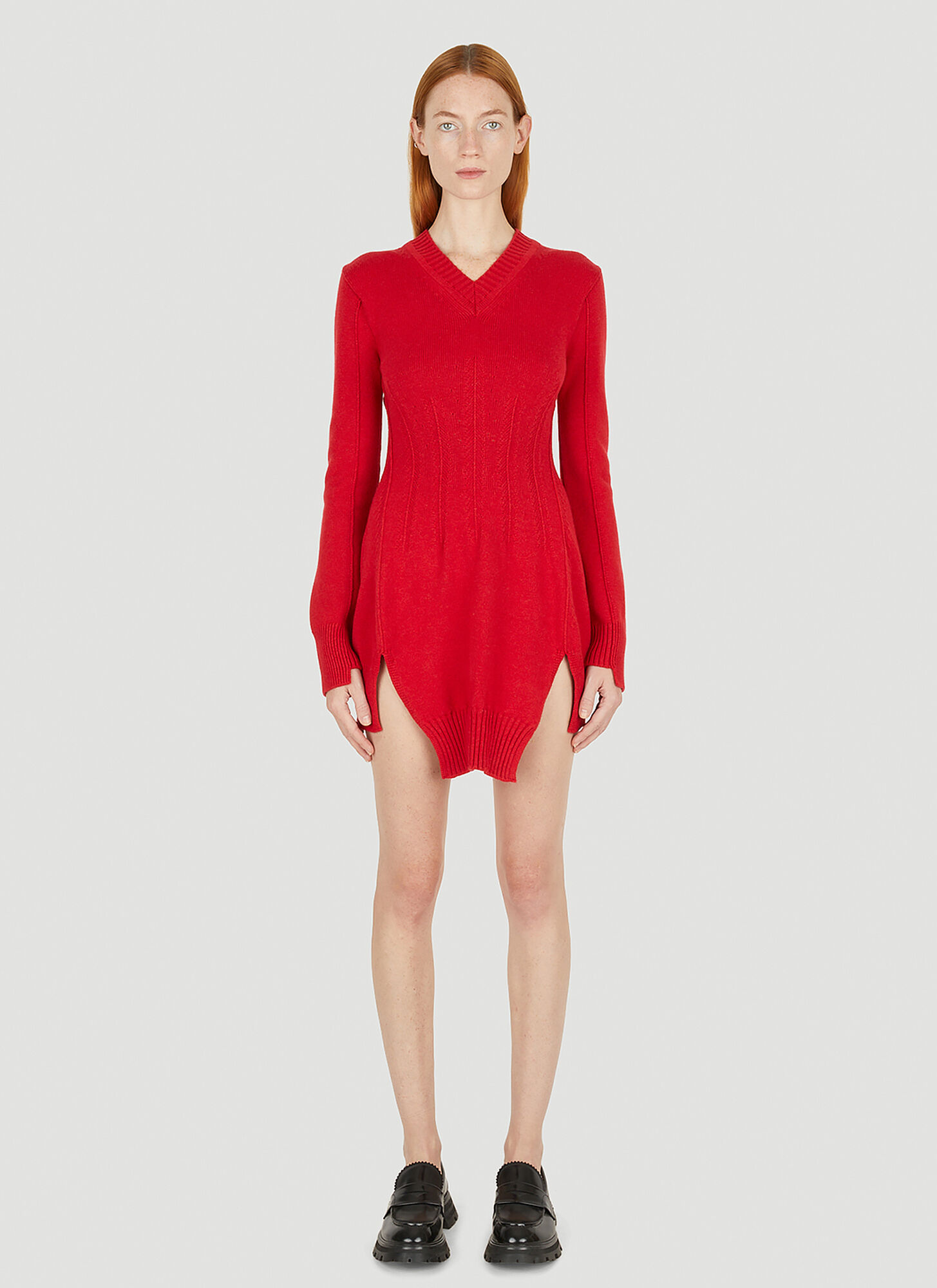 Alexander Mcqueen Knitted Mini Dress Female Red