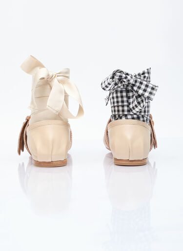 Ballerina Flats With Buckle Straps Miu Miu Ballerina Flats With Buckle Straps Beige miu0256015