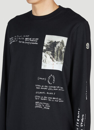 7 Moncler Fragment Graphic Print Long Sleeve T-Shirt Black mfr0154007