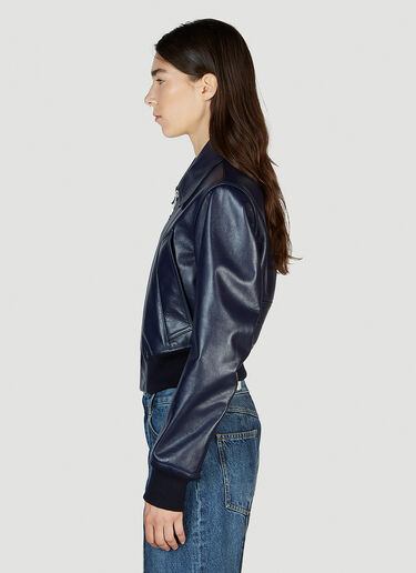 Zip Leather Jacket Bottega Veneta Zip Leather Jacket Blue bov0251098