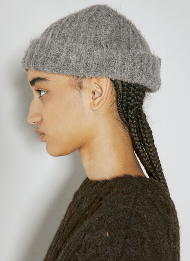 Our Legacy Fuzzy Beanie Hat Grey our0354007