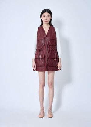 Chloé Leather Vest Burgundy chl0260039