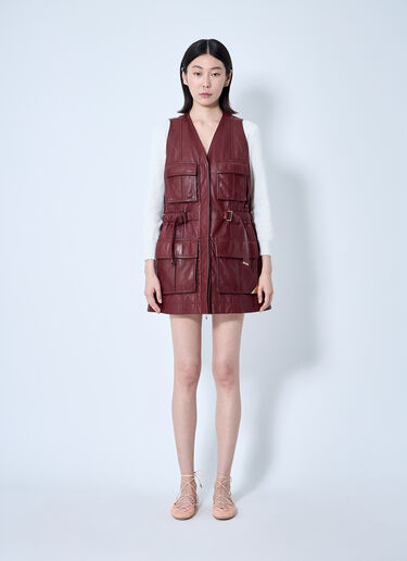 Leather Vest Chloé Leather Vest Burgundy chl0260039