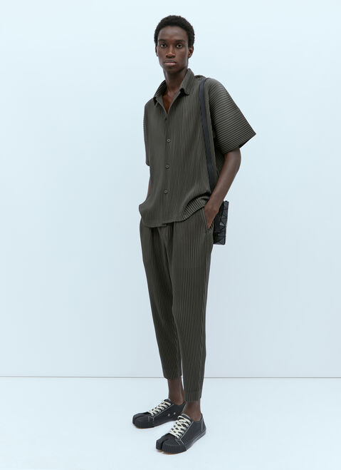 Homme Plissé Issey Miyake MC July Pleated Knit Pants Black hmp0153001