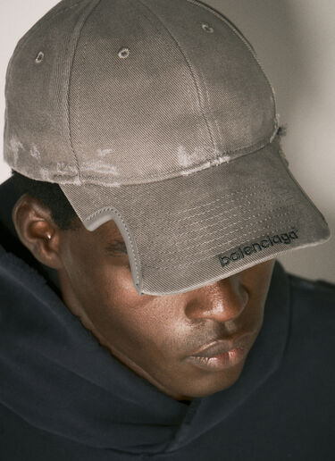 Logo Embroidery Baseball Cap Balenciaga Logo Embroidery Baseball Cap Grey bal0157043