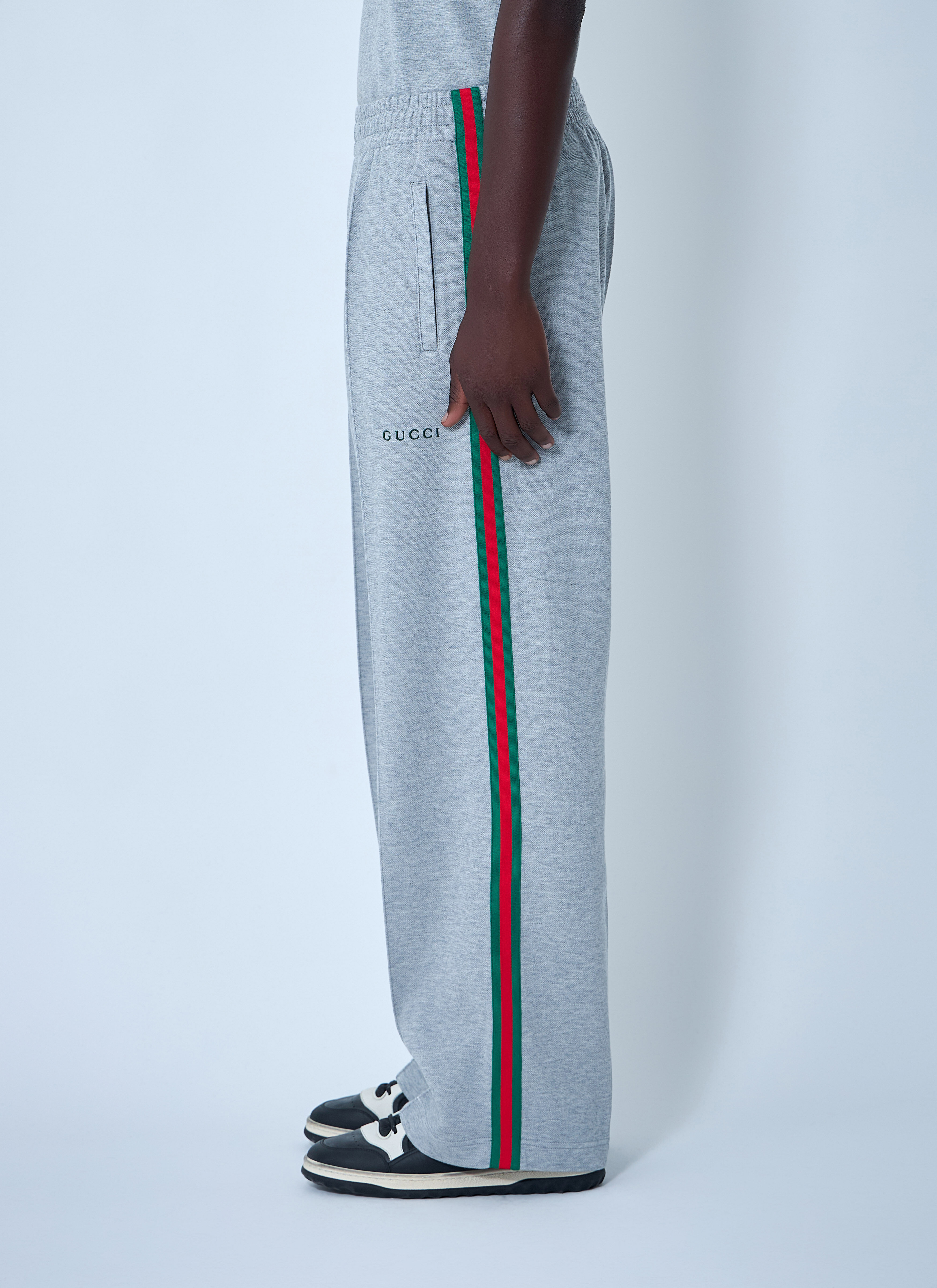 Gucci Men's' Logo Motif Track Pants in Light Grey | LN-CC®