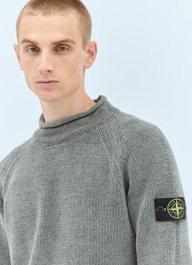 Stone Island 로고 패치 스웨터  그린 sto0158036