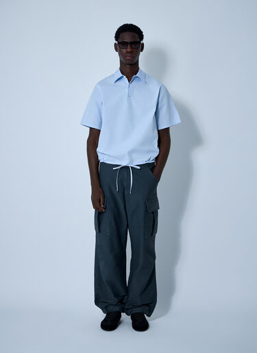 Prada Short-Sleeve Cotton Shirt Light Blue pra0161001