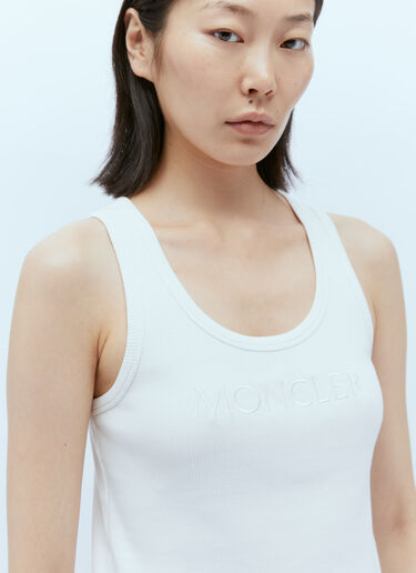 Moncler Logo Embroidery Tank Top White mon0256025