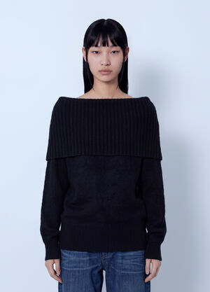 Sportmax Ribbed Panel Wool Sweater Black spx0266019