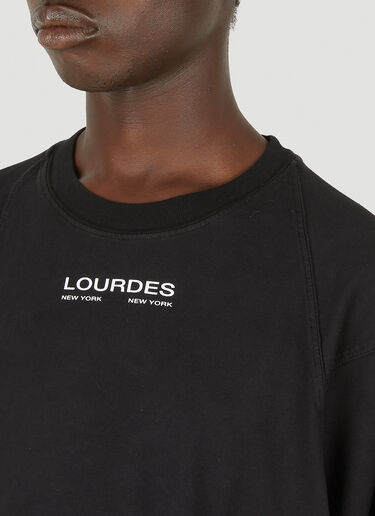 Lourdes 徽标印花图案 T 恤 黑色 lou0149006