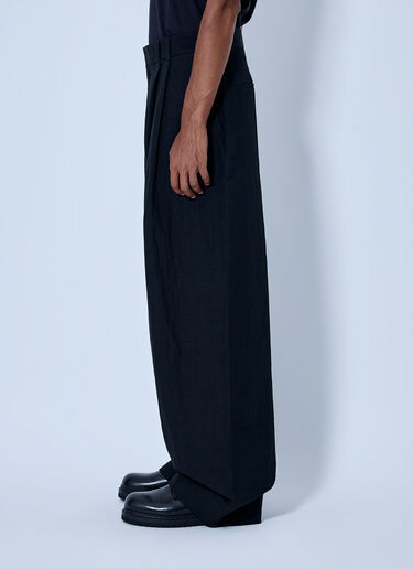LN-CC® - Studio Nicholson: Double Pleat Volume Pants - Black Studio Nicholson Double Pleat Volume Pants Black stn0165014