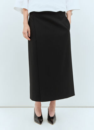 The Row Kavi Midi Skirt Black row0257002