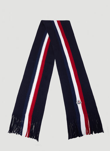 Moncler Tricolour Wool Scarf Navy mon0154045