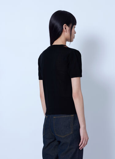 LN-CC® - GANNI: Light Cotton Argyle T-Shirt - Black GANNI Light Cotton Argyle T-Shirt Black gan0265008