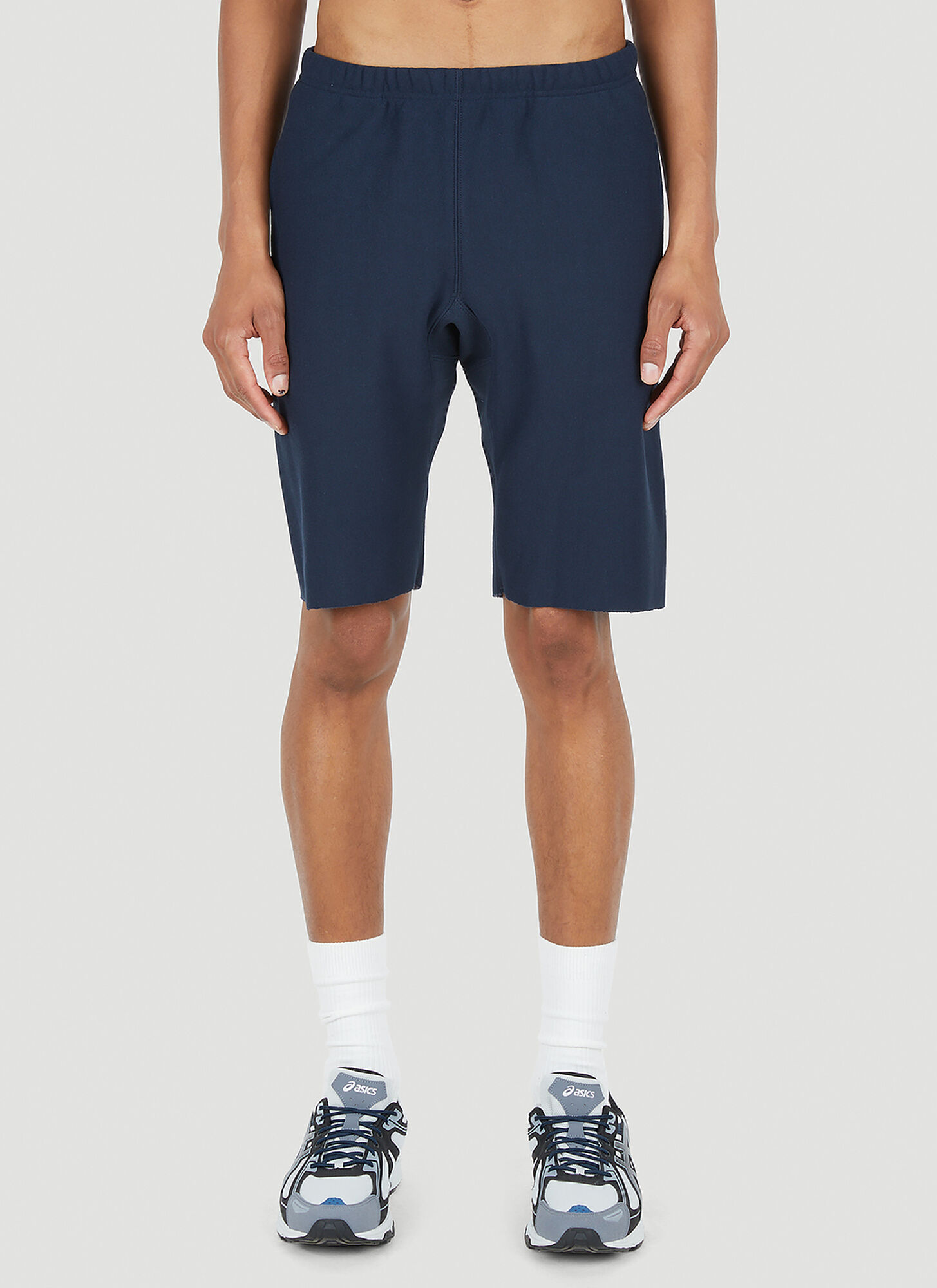 Champion Reverse Weave Soft Fleece Shorts In Dark Blue