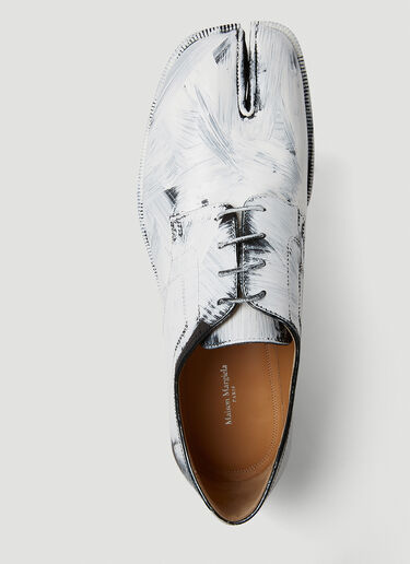 Maison Margiela Tabi Painted Lace Up Shoes White mla0145030