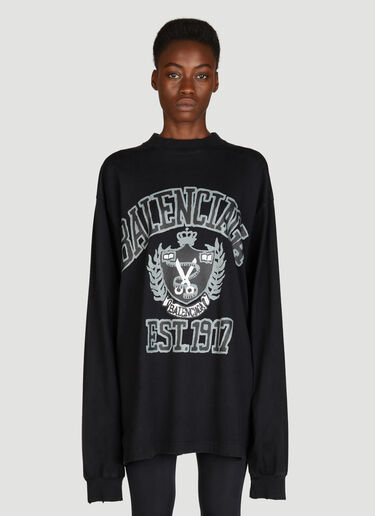 Balenciaga DIY College Long Sleeve T-Shirt Black bal0255024