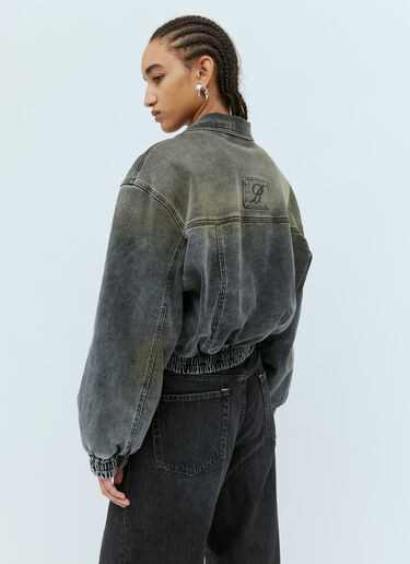 Blumarine Washed Denim Crop Jacket Black blm0253002