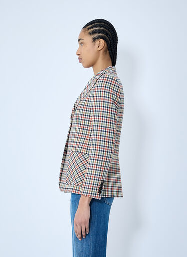 Chloé Tailored Check Wool Blazer Blue chl0259006