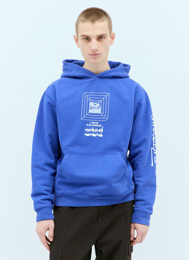 Brain Dead Electronique Hooded Sweatshirt Blue bra0154005