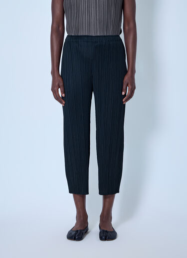 LN-CC® - Pleats Please Issey Miyake: Pleated Cropped Trousers - Black Pleats Please Issey Miyake Pleated Cropped Trousers Black plp0266066