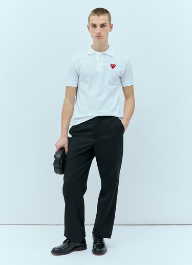 Comme Des Garçons PLAY 徽标贴饰 Polo 衫 白色 cpl0355004