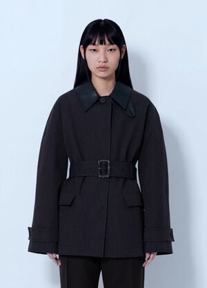 Studio Nicholson Lurie Belted Cropped Jacket Dark Grey stn0265002