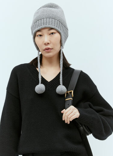 Miu Miu Wool And Cashmere Beanie Grey miu0254047
