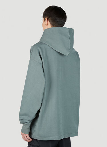 Acne Studios Logo Print Hooded Sweatshirt Green acn0152016