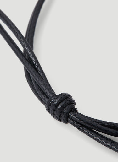 Dolce & Gabbana モノグラムプレート付きコードブレスレット ブラック dol0153019
