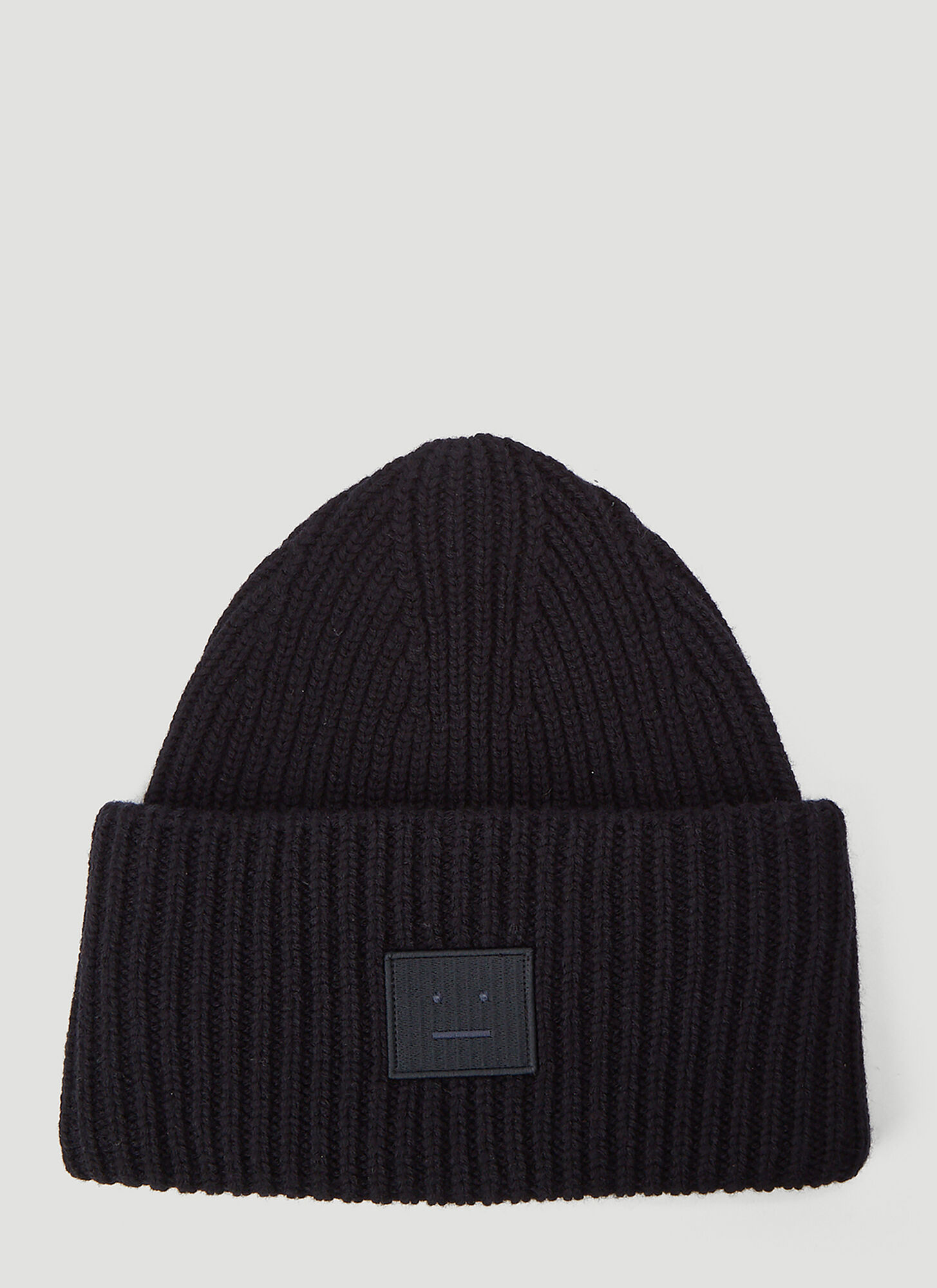 Shop Acne Studios Ribbed-knit Beanie Hat In Black