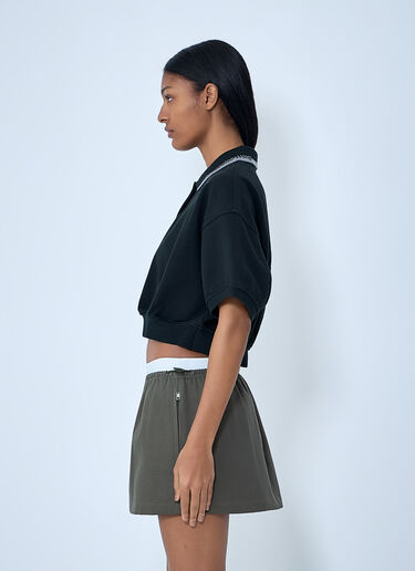 Alexander Wang Cropped Polo Shirt Black awg0263022