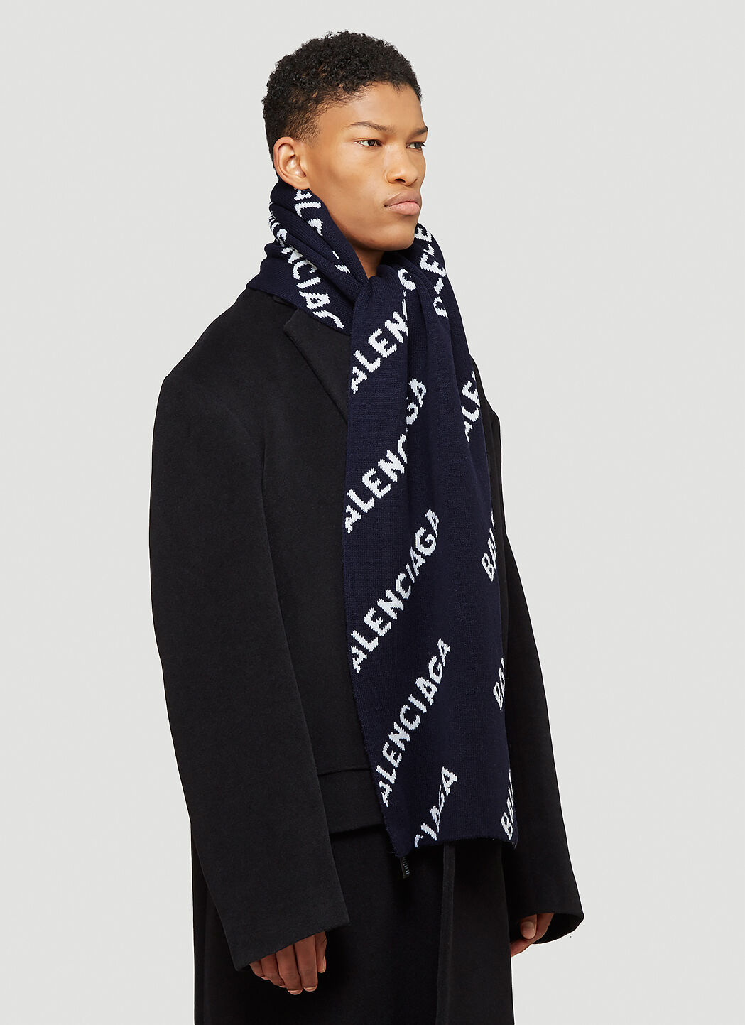 Balenciaga All over logo scarf black  MODES
