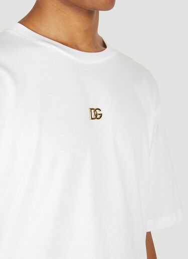 Dolce & Gabbana 로고 장식 티셔츠 화이트 dol0148009