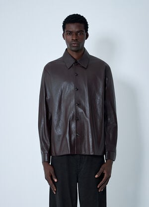 Our Legacy Leather Shirt Brown our0163008