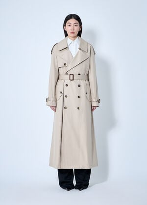 Saint Laurent Cotton Twill Trench Coat Beige sla0259015