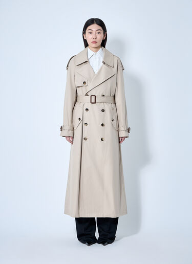 Saint Laurent Cotton Twill Trench Coat Beige sla0259015
