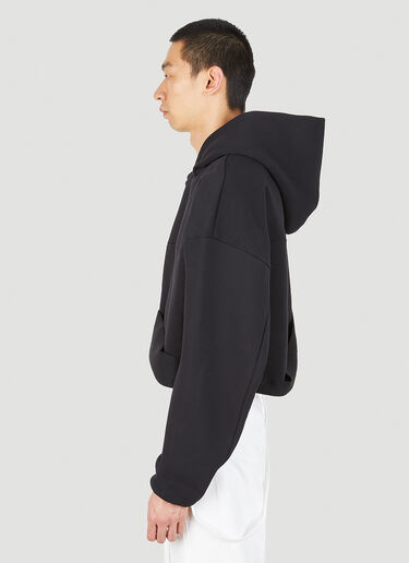 Ottolinger Otto Cropped Draped Hooded Sweatshirt Black ott0348007