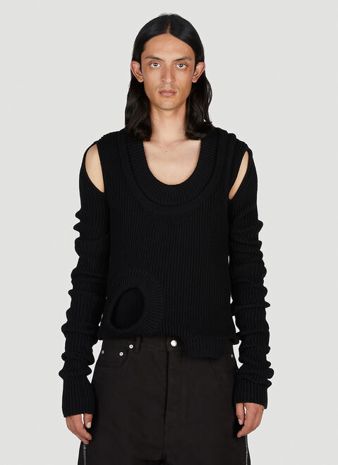 Moncler x Rick Owens Banana Knit Sweater Black mcs0355006