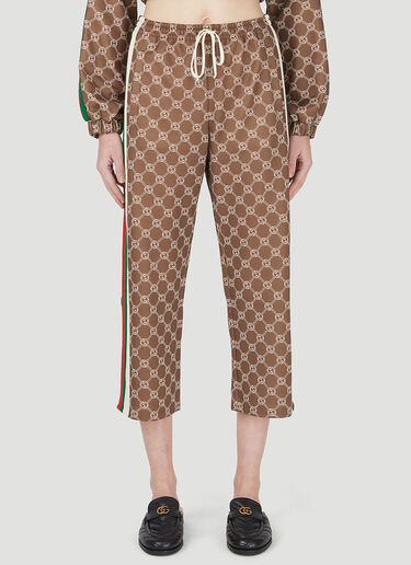 Gucci インターロッキング G クロップド [トラック] パンツ ブラウン guc0247024