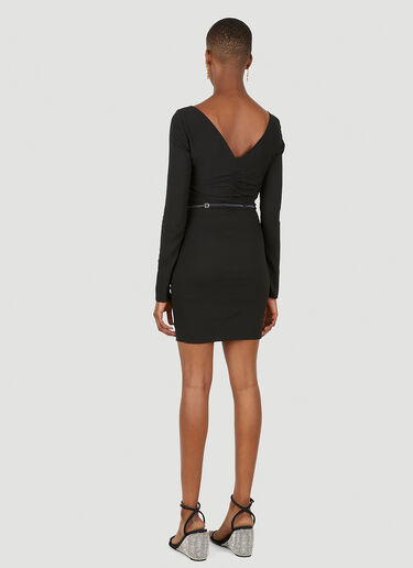 Versace Zip Front Ruched Mini Dress Black vrs0249009
