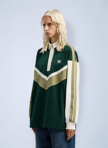 Monogram Polo Shirt Palm Angels Monogram Polo Shirt Dark Green pma0262081