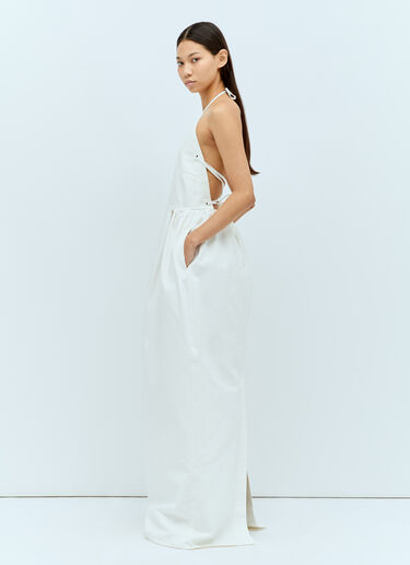 Max Mara Halter Neck Maxi Dress White max0256063