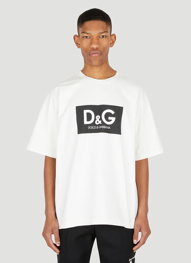 Dolce & Gabbana 로고 프린트 티셔츠 화이트 dol0147027
